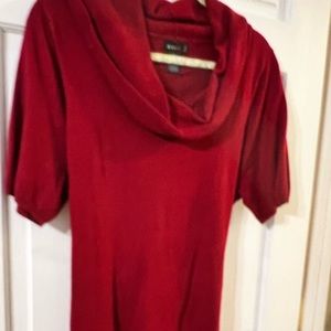 Cowl neck sweater with belt